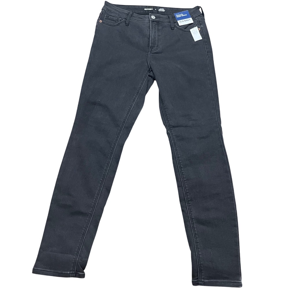 NEW Old Navy Rockstar Super Skinny Jeans Womens 6 High Rise Built-In Warm Black